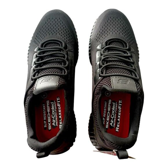 Skechers Work Cessnock SR Slip Resistant Black Sneakers Relaxed Fit Men’s Size 9 - Picture 6 of 10
